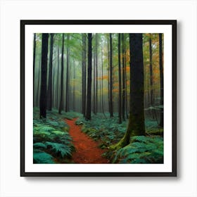 Ferns In The Forest 1 Art Print