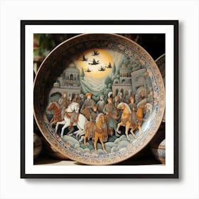 Pottery Plate With A Scene From Pakistani History (4) Art Print