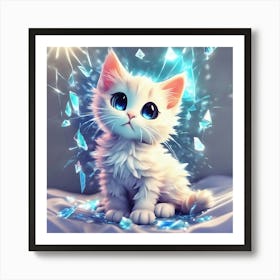 Cute Kitten With Blue Eyes Art Print