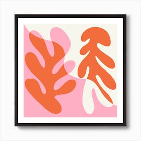 Matisse Shapes, Retro Pink & Orange Art Print