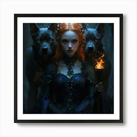 Wolf And The Witch Art Print