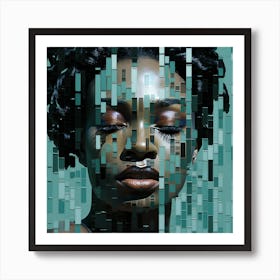 Abstract Portrait Of A Black Woman Art Print