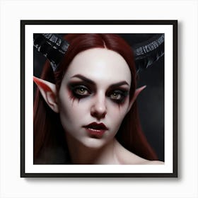 Demon Elf Girl Art Print