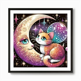 Feline Cat Creative Artwork Illustration 164 Art Print