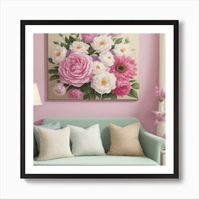 Pink And White Flowers Art Print