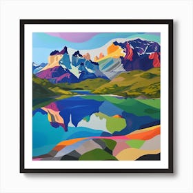 Abstract Travel Collection Torres Del Paine National Park Chile 3 Art Print
