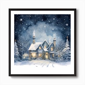 Winter Whispers: Watercolor Wonderland Art Print