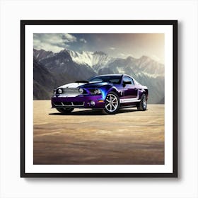 Purple Ford Mustang Art Print