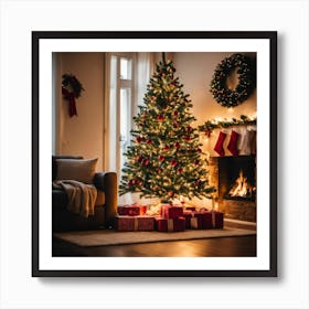 Christmas Tree In The Living Room 132 Art Print