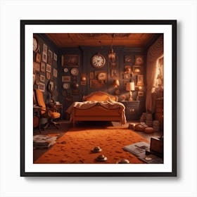 Room With Clocks 1 Art Print