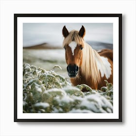 Horse In The Snow 3 Art Print