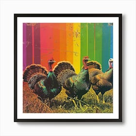 Rainbow Stripe Turkey 3 Art Print