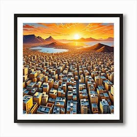 Cape Town. South Africa Cubism Style Art Print