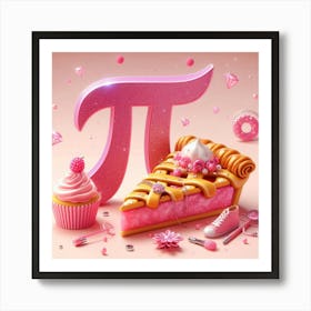 Pi pink Art Print