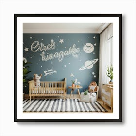 Space Themed Nursery Art Print