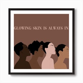 Glowing Skin Females Square Art Print