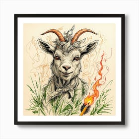 Goat With Horns 16 Art Print