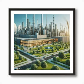 Oil Refinery At Sunset Art Print