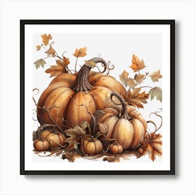 Autumn Pumpkins Art Print