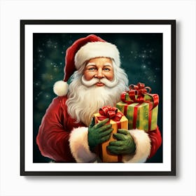 Santa Claus With Presents Art Print