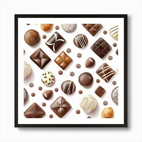 Seamless Pattern Of Chocolates Art Print