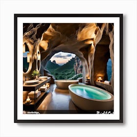 Bathroom In A Cave Art Print