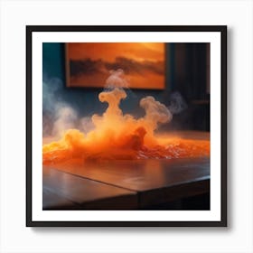 Orange Smoke On A Table Art Print