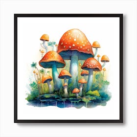 Mushrooms In The Water 2 Art Print