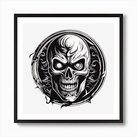 Skull In A Circle Art Print