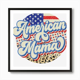 Trending American Mama Retro 4th Of July Leopard Art Print