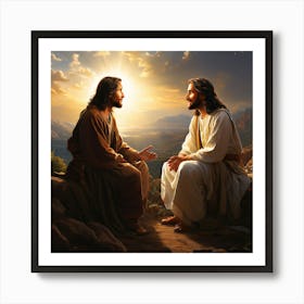 Jesus Talking To God Poster