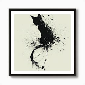 Cat Splatter Painting 2 Art Print