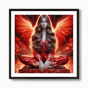 Angel In Red Pajamas Art Print