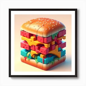 3d Burger Art Print