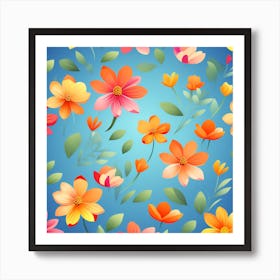 Seamless Floral Pattern Art Print