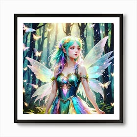 Moonlit Serenade: The River Fairy's Enchantment Part 1 Art Print