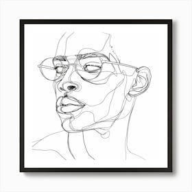 Portrait Of A Man With Glasses Art Print