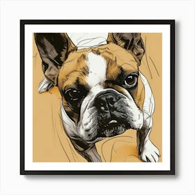 French Bulldog Line Art Art Print