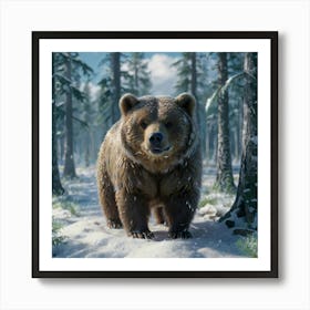 Bear In The Snow Art Print