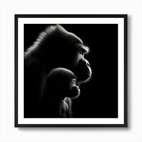 Portrait Of Gorillas Art Print