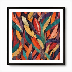 Colorful Feathers Art Print