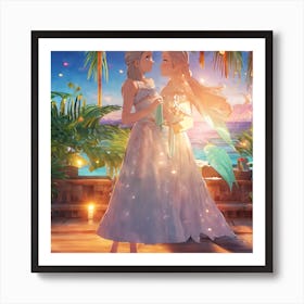 Two Anime Brides Art Print