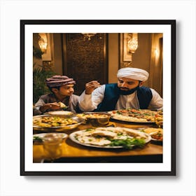 Asian Family Having Dinner Art Print