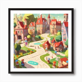 Cartoon City Art Print