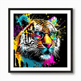 Colourful No Background Tiger Is Wearing A Pair 2023 07 30t191059 1 Art Print