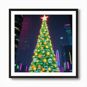 Christmas Tree In The City 1 Art Print