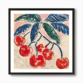 Cherries Matisse Style 1 Art Print