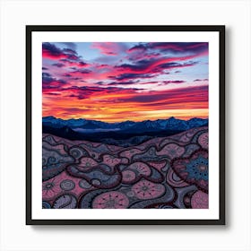 Paisley Sunset 1 Art Print