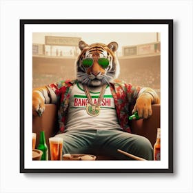 Tiger In A Chair Art Print