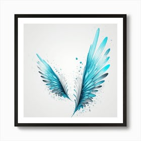 Blue Angel Wings Art Print